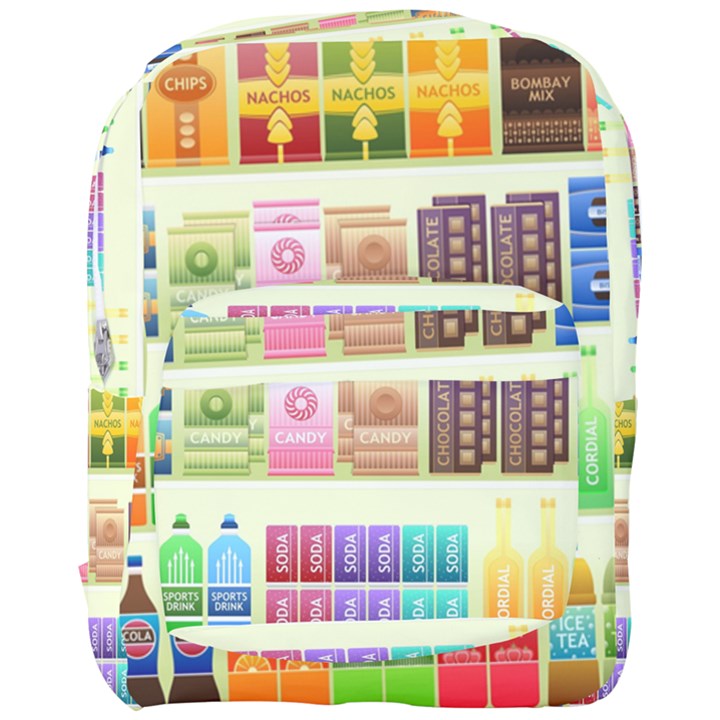 Supermarket Shelf Products Snacks Full Print Backpack