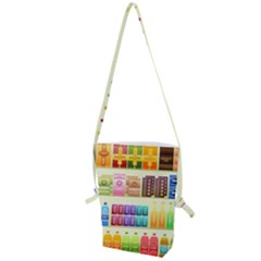 Supermarket Shelf Products Snacks Folding Shoulder Bag by Cendanart