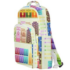 Supermarket Shelf Products Snacks Double Compartment Backpack by Cendanart