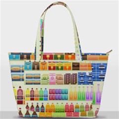 Supermarket Shelf Products Snacks Back Pocket Shoulder Bag  by Cendanart