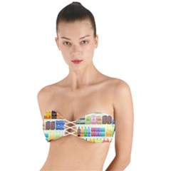 Supermarket Shelf Products Snacks Twist Bandeau Bikini Top by Cendanart