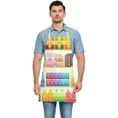 Supermarket Shelf Products Snacks Kitchen Apron by Cendanart