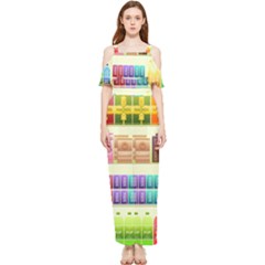 Supermarket Shelf Products Snacks Draped Sleeveless Chiffon Jumpsuit by Cendanart