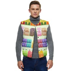 Supermarket Shelf Products Snacks Men s Button Up Puffer Vest	 by Cendanart