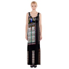 Stained Glass Window Krotoszyn Thigh Split Maxi Dress by Cendanart