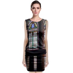 Stained Glass Window Krotoszyn Classic Sleeveless Midi Dress by Cendanart