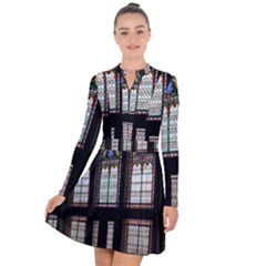 Stained Glass Window Krotoszyn Long Sleeve Panel Dress by Cendanart