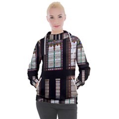 Stained Glass Window Krotoszyn Women s Hooded Pullover by Cendanart