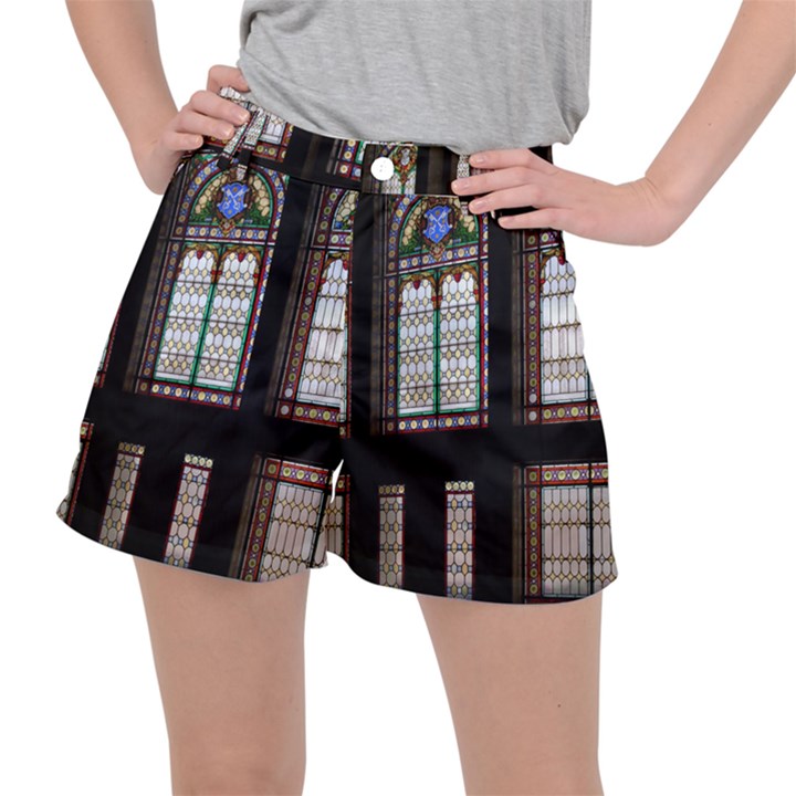 Stained Glass Window Krotoszyn Women s Ripstop Shorts