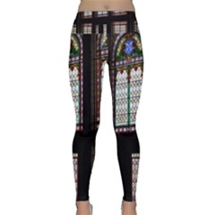 Stained Glass Window Krotoszyn Lightweight Velour Classic Yoga Leggings by Cendanart