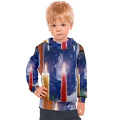 Christmas Lighting Candles Kids  Hooded Pullover by Cendanart