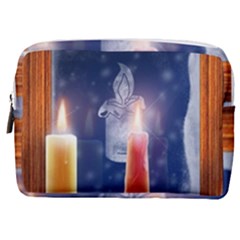 Christmas Lighting Candles Make Up Pouch (medium) by Cendanart