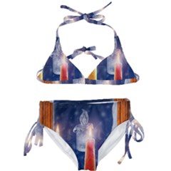 Christmas Lighting Candles Kids  Classic Bikini Set by Cendanart