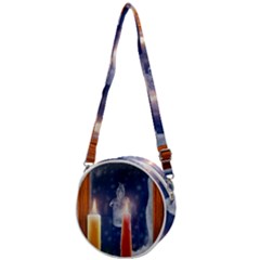 Christmas Lighting Candles Crossbody Circle Bag by Cendanart