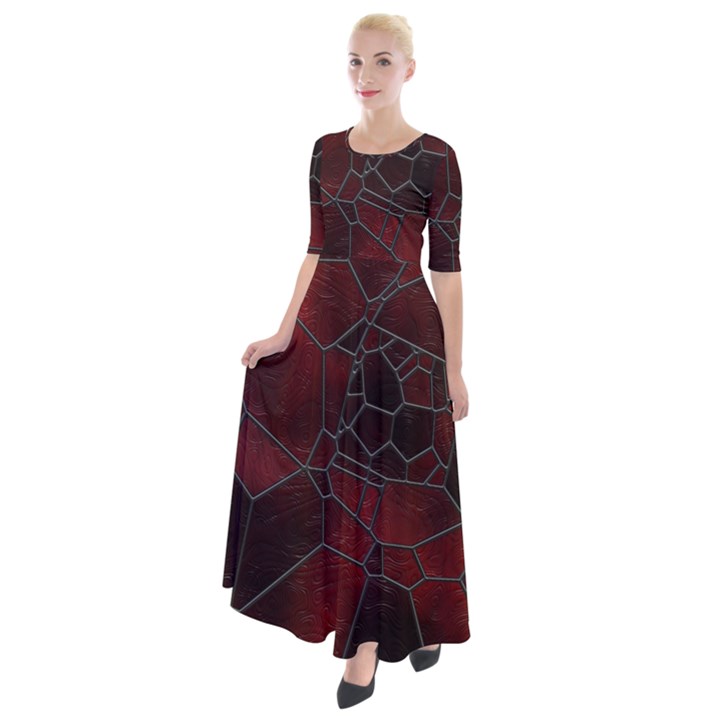 Mosaic Glass Glass Mosaic Colorful Half Sleeves Maxi Dress