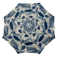 Japanese Wave Pattern Straight Umbrellas by Cendanart