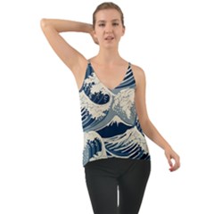 Japanese Wave Pattern Chiffon Cami by Cendanart