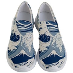 Japanese Wave Pattern Women s Lightweight Slip Ons by Cendanart