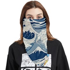 Japanese Wave Pattern Face Covering Bandana (triangle) by Cendanart