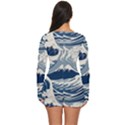 Japanese Wave Pattern Long Sleeve Boyleg Swimsuit View4