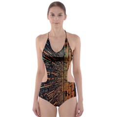 Data Abstract Abstract Background Background Cut-out One Piece Swimsuit by Cendanart