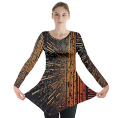 Data Abstract Abstract Background Background Long Sleeve Tunic  by Cendanart