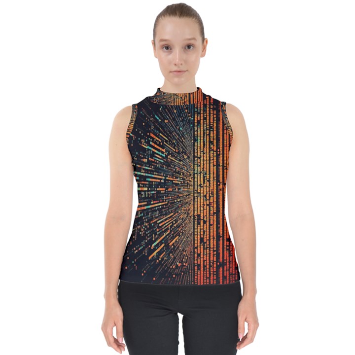 Data Abstract Abstract Background Background Mock Neck Shell Top