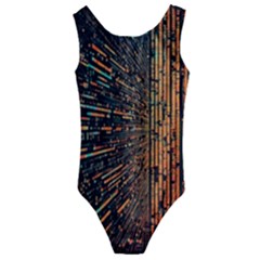 Data Abstract Abstract Background Background Kids  Cut-out Back One Piece Swimsuit by Cendanart