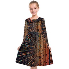 Data Abstract Abstract Background Background Kids  Midi Sailor Dress by Cendanart