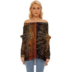 Data Abstract Abstract Background Background Off Shoulder Chiffon Pocket Shirt by Cendanart