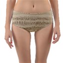 Vintage Beige Music Notes Reversible Mid-Waist Bikini Bottoms View1