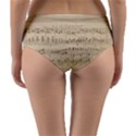 Vintage Beige Music Notes Reversible Mid-Waist Bikini Bottoms View2