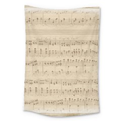 Vintage Beige Music Notes Large Tapestry by Cendanart