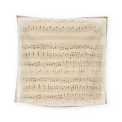 Vintage Beige Music Notes Square Tapestry (small) by Cendanart