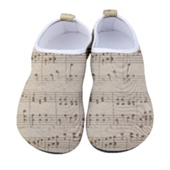 Vintage Beige Music Notes Women s Sock-style Water Shoes by Cendanart