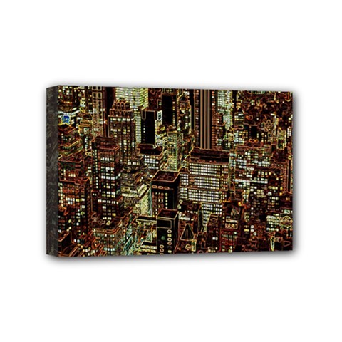 Photo New York City Skyscrapers Mini Canvas 6  X 4  (stretched) by Cendanart