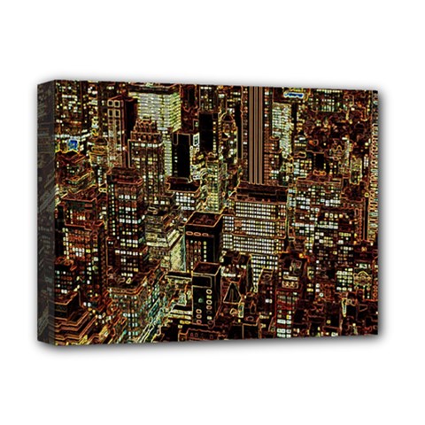 Photo New York City Skyscrapers Deluxe Canvas 16  X 12  (stretched)  by Cendanart