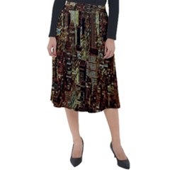 Photo New York City Skyscrapers Classic Velour Midi Skirt  by Cendanart