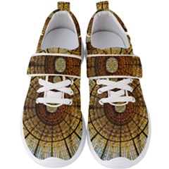 Barcelona Glass Window Stained Glass Men s Velcro Strap Shoes by Cendanart