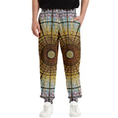 Barcelona Glass Window Stained Glass Men s Elastic Waist Pants by Cendanart