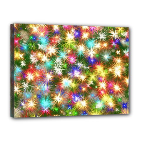 Star Colorful Christmas Abstract Canvas 16  X 12  (stretched) by Cendanart