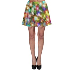 Star Colorful Christmas Abstract Skater Skirt by Cendanart