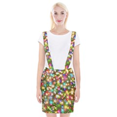 Star Colorful Christmas Abstract Braces Suspender Skirt by Cendanart