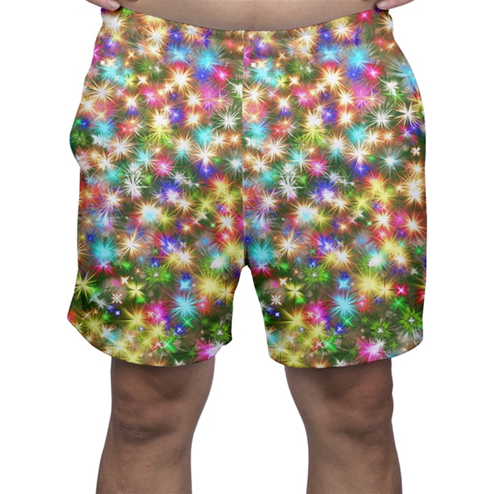 Star Colorful Christmas Abstract Men s Shorts