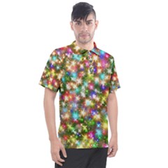 Star Colorful Christmas Abstract Men s Polo T-shirt by Cendanart