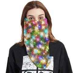 Star Colorful Christmas Abstract Face Covering Bandana (triangle)