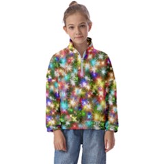 Star Colorful Christmas Abstract Kids  Half Zip Hoodie