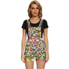 Star Colorful Christmas Abstract Short Overalls