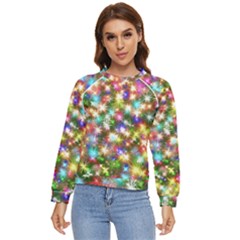 Star Colorful Christmas Abstract Women s Long Sleeve Raglan T-shirt