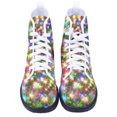 Star Colorful Christmas Abstract Men s High-top Canvas Sneakers